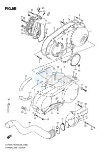 AN400 (E3-E28) Burgman drawing CRANKCASE COVER (MODEL L0)