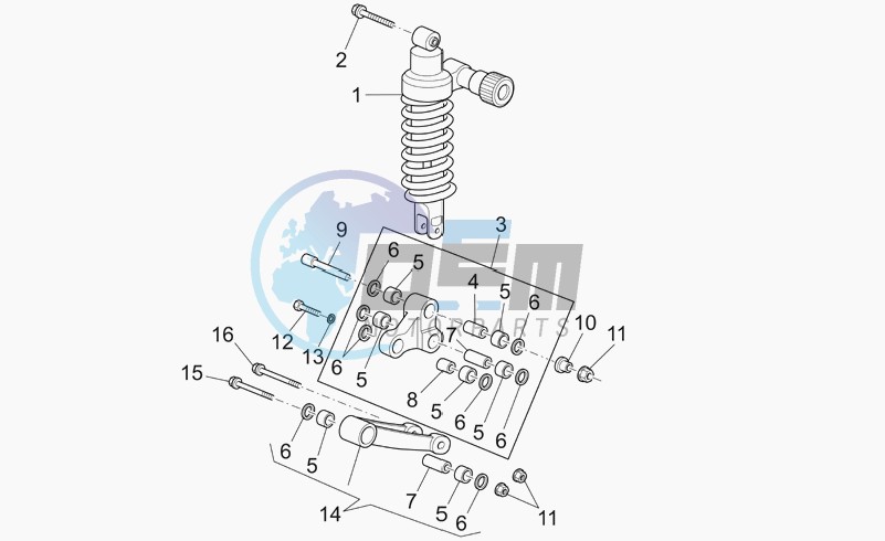 Connecting rod - rear shock abs.