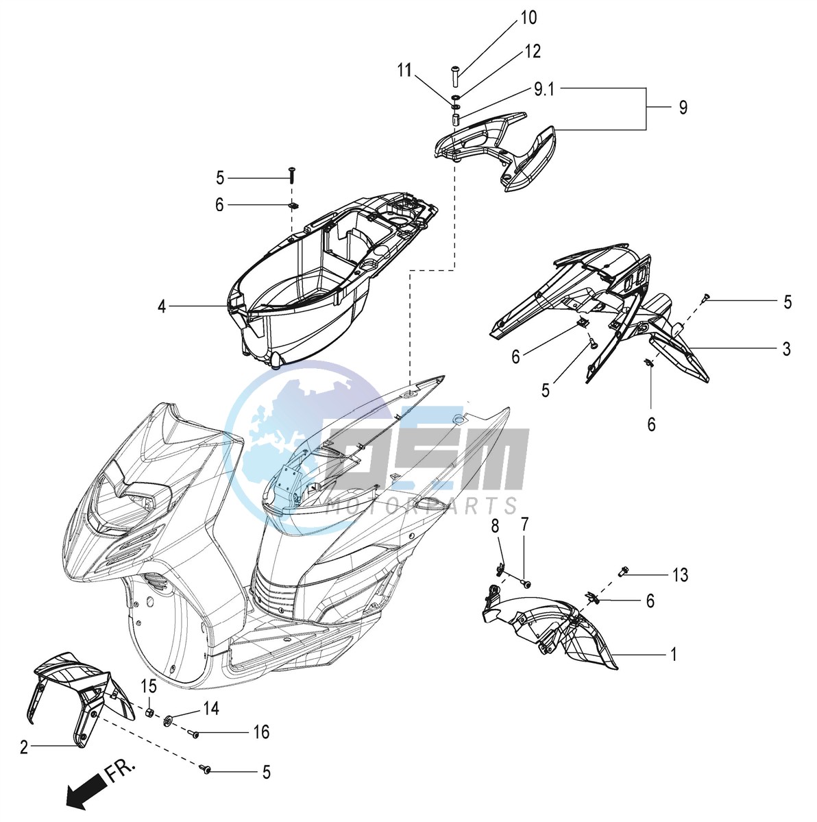 Mudguard and helmet Case