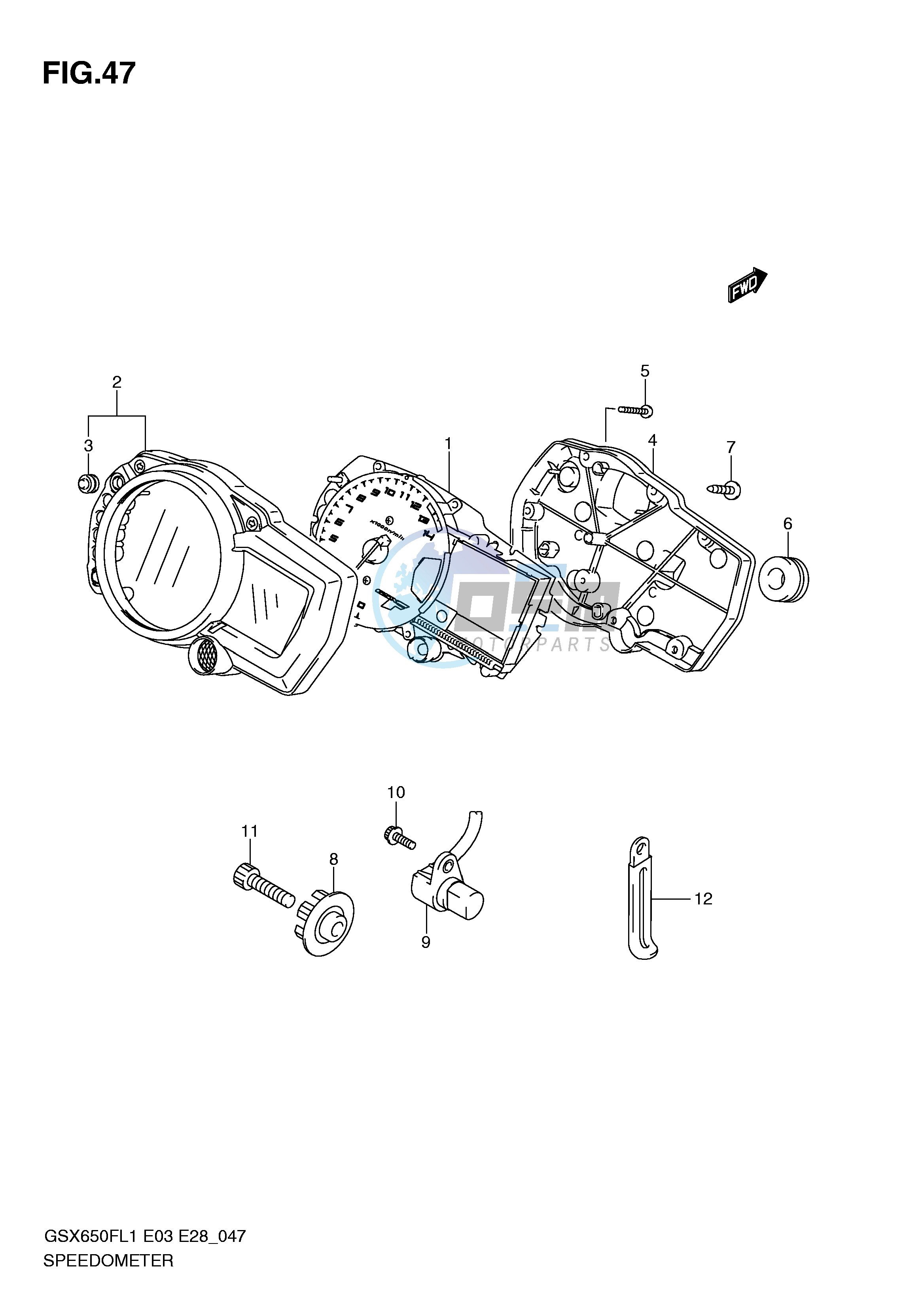 SPEEDOMETER (GSX650FAL1 E28)