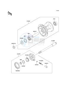 KLX 300 A [KLX300R] (A6F-A7A) A7F drawing FRONT HUB