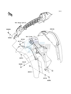 MULE_600 KAF400B7F EU drawing Front Fender(s)