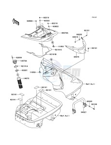 JET SKI ULTRA LX JT1500C8F EU drawing Hull Rear Fittings