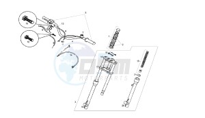 DIRT BOY - DIRT KID - 50 CC drawing FRONT FORK - HANDLEBAR