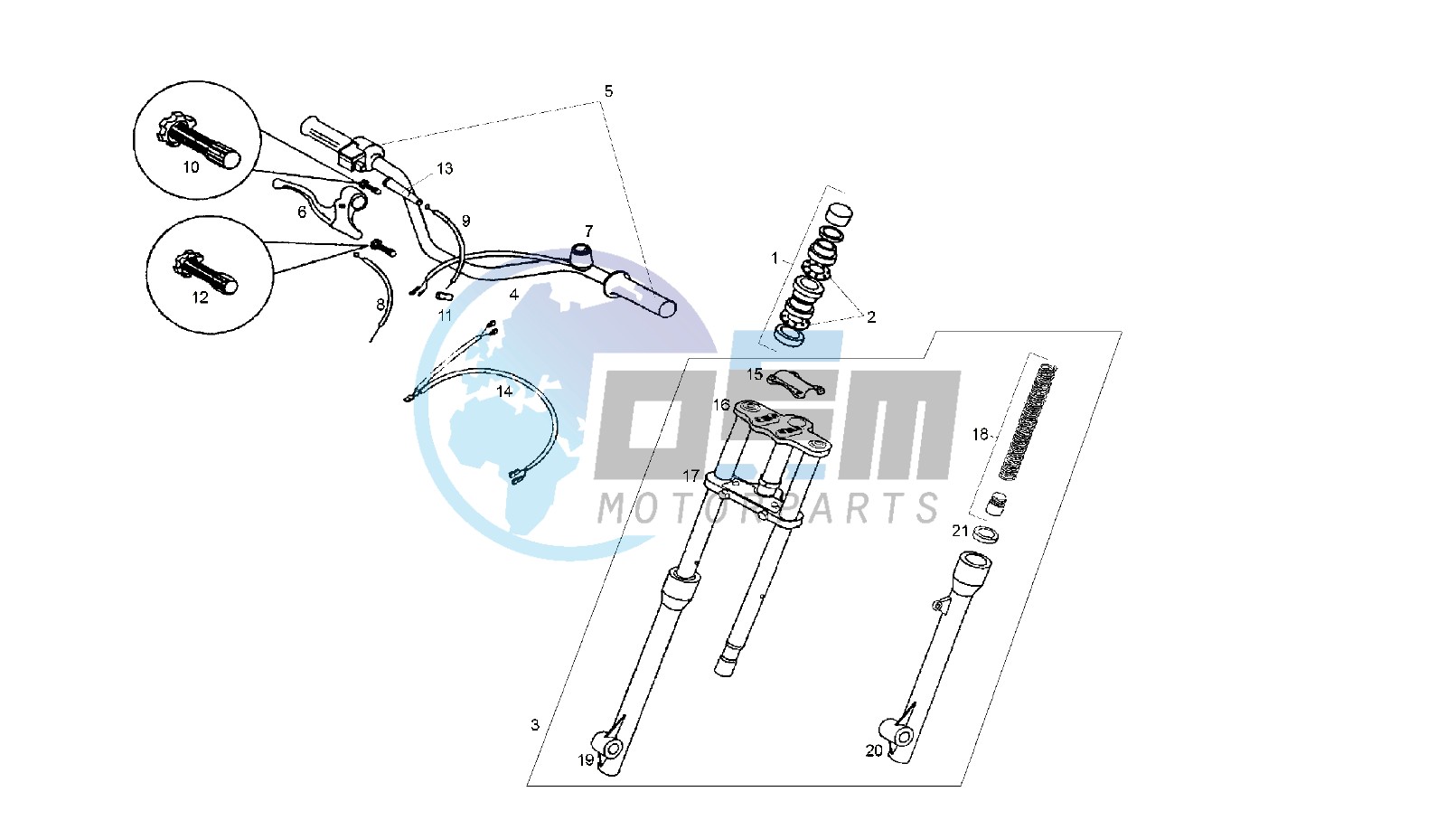 FRONT FORK - HANDLEBAR