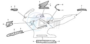 CBR600SE drawing MARK (CBR600F3V-TYPE3)