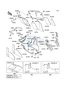 ZZR600 ZX600-E13H GB XX (EU ME A(FRICA) drawing Cowling Lowers