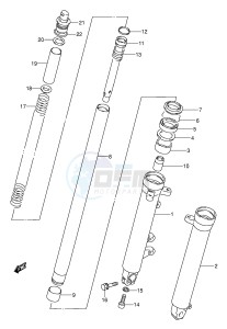 GS500E (E2) drawing FRONT DAMPER (MODEL N P R S T)