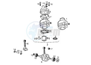 SENDA SM - 50 cc drawing CRANKSHAFT-CYLINDER