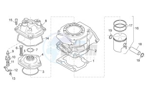 RX-SX 125 2008-2010 drawing Cylinder - Head - Piston