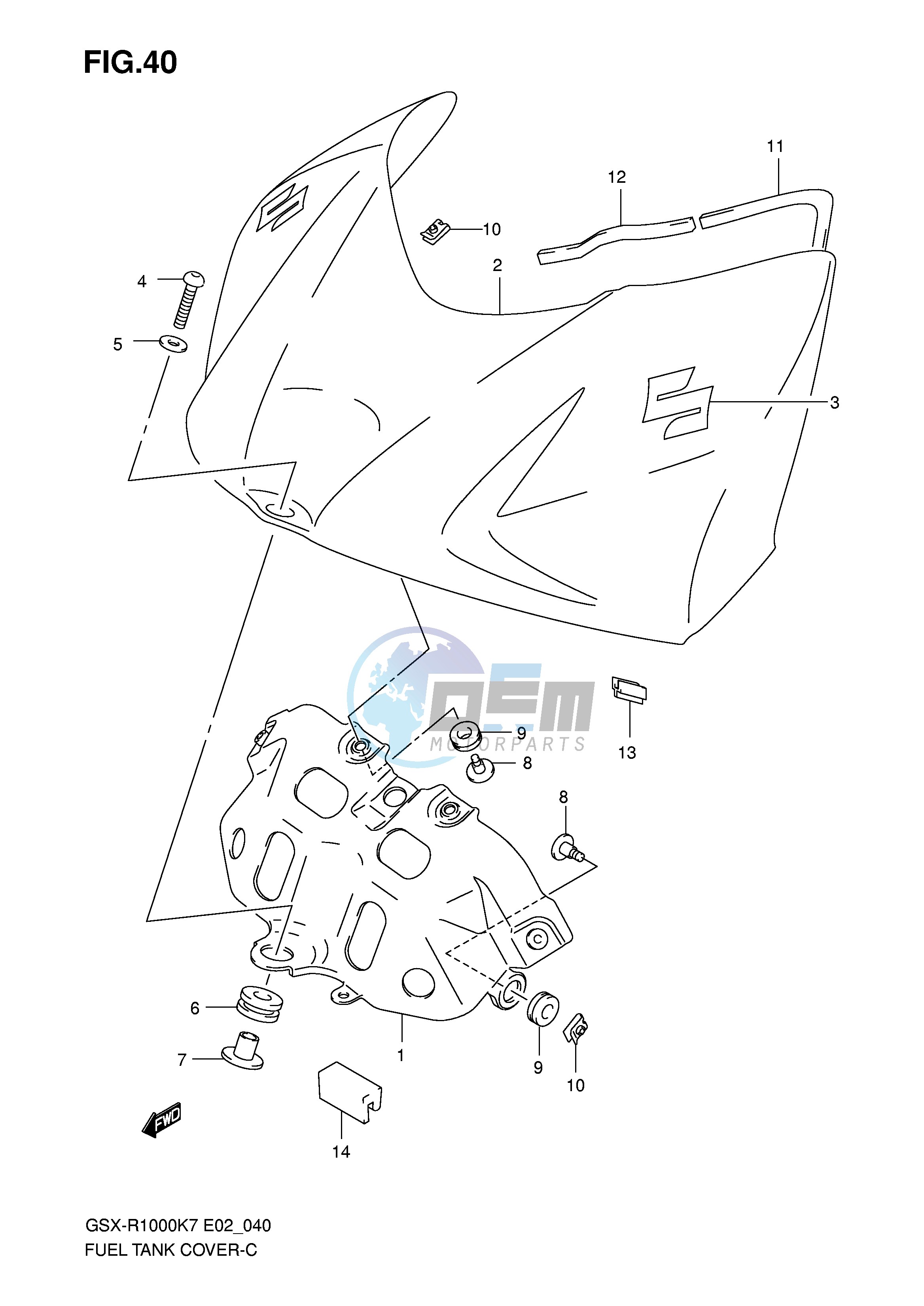 FUEL TANK FRONT COVER (MODEL K7)