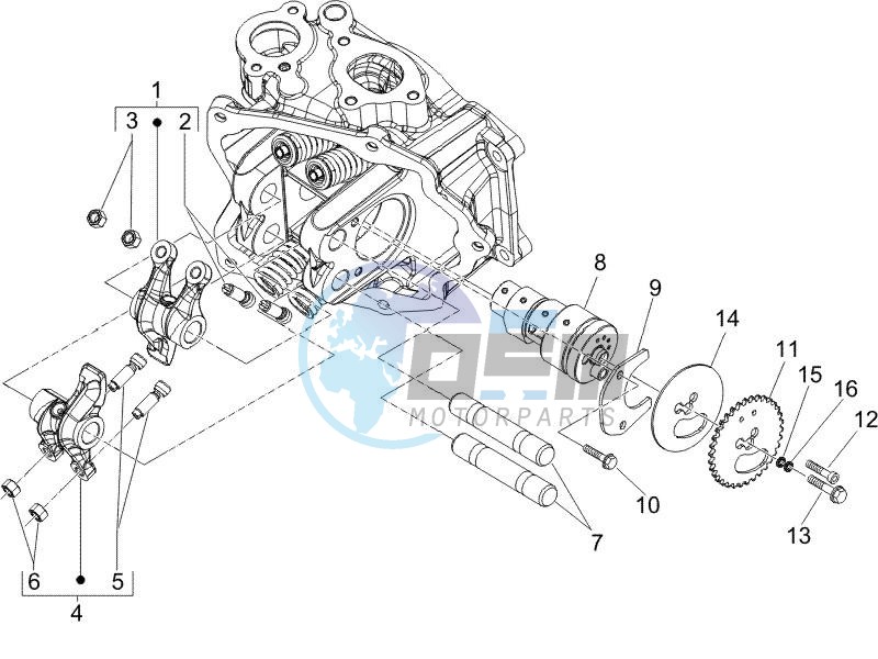 Camshaft - Rocking levers support unit