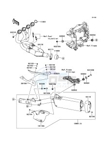 1400GTR_ABS ZG1400CBF FR GB XX (EU ME A(FRICA) drawing Muffler(s)