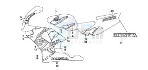 CBR900RR FIRE BLADE drawing STRIPE/MARK (7)