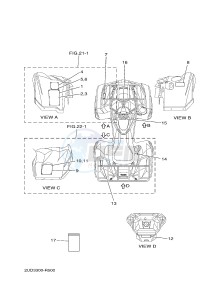 YFM700FWA YFM70GDHG GRIZZLY 700 (B305) drawing EMBLEM & LABEL 1