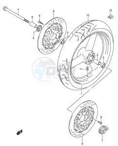 GSX750 (E4) drawing FRONT WHEEL