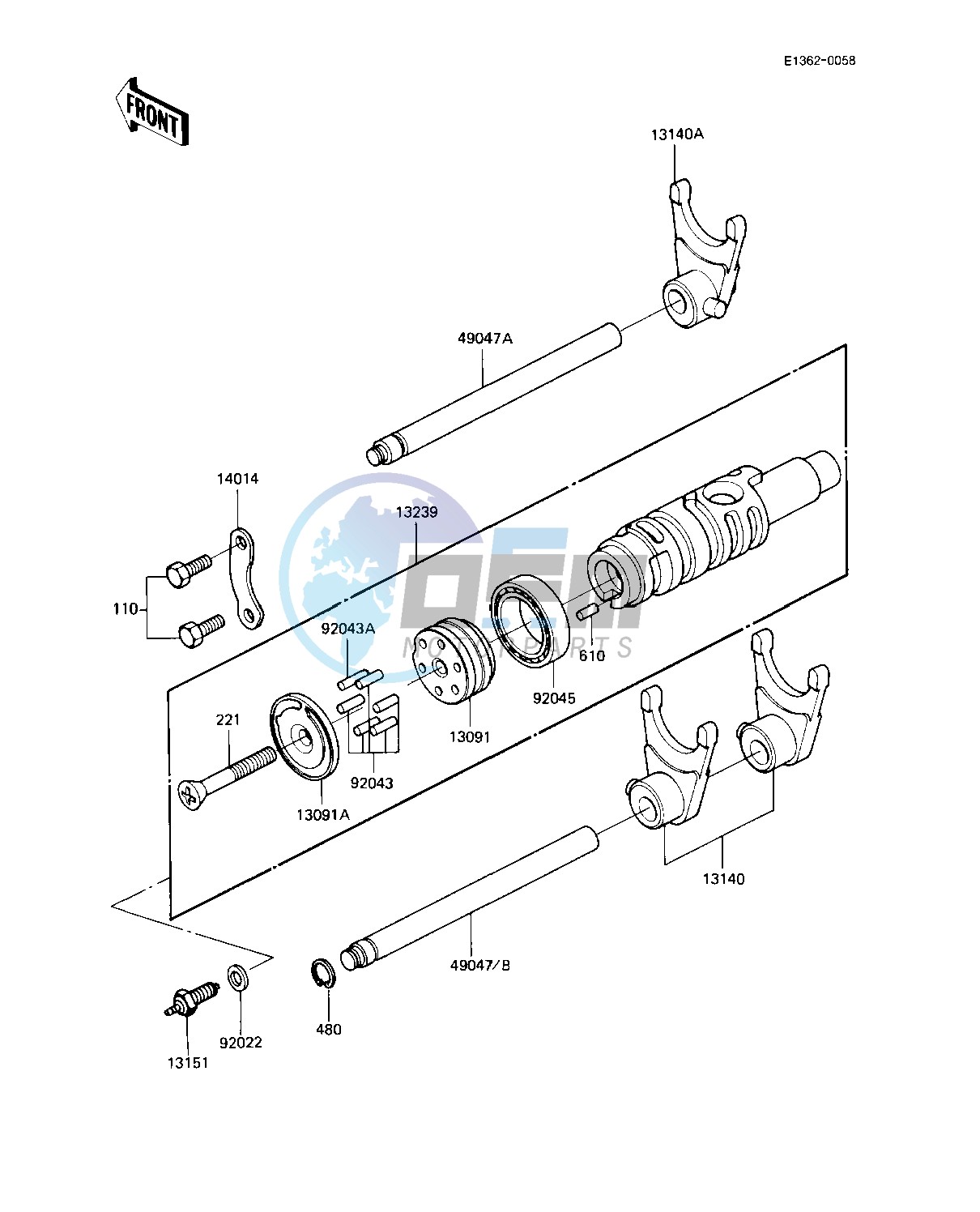 GEAR CHANGE DRUM & FORKS