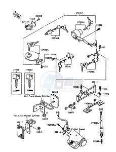 VN 1500 A [VULCAN 1500] (A10-A13) [VULCAN 1500] drawing IGNITION SWITCH_LOCKS_REFLECTORS