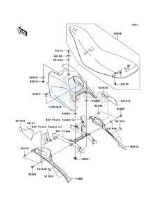 KFX700 KSV700B7F EU drawing Seat