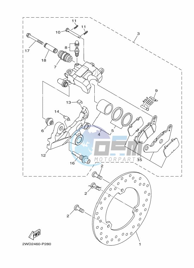 REAR BRAKE CALIPER