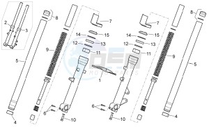 Pegaso Strada-Trail 650 ie drawing Front fork - Strada Version