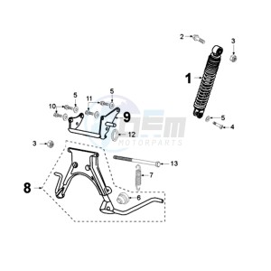 VIVA XR2A BE drawing REAR SHOCK AND STAND