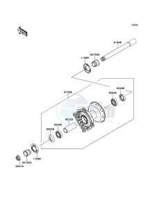 KX450F KX450FEF EU drawing Front Hub