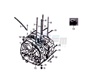 XS125-K drawing CRANKCASE L / R