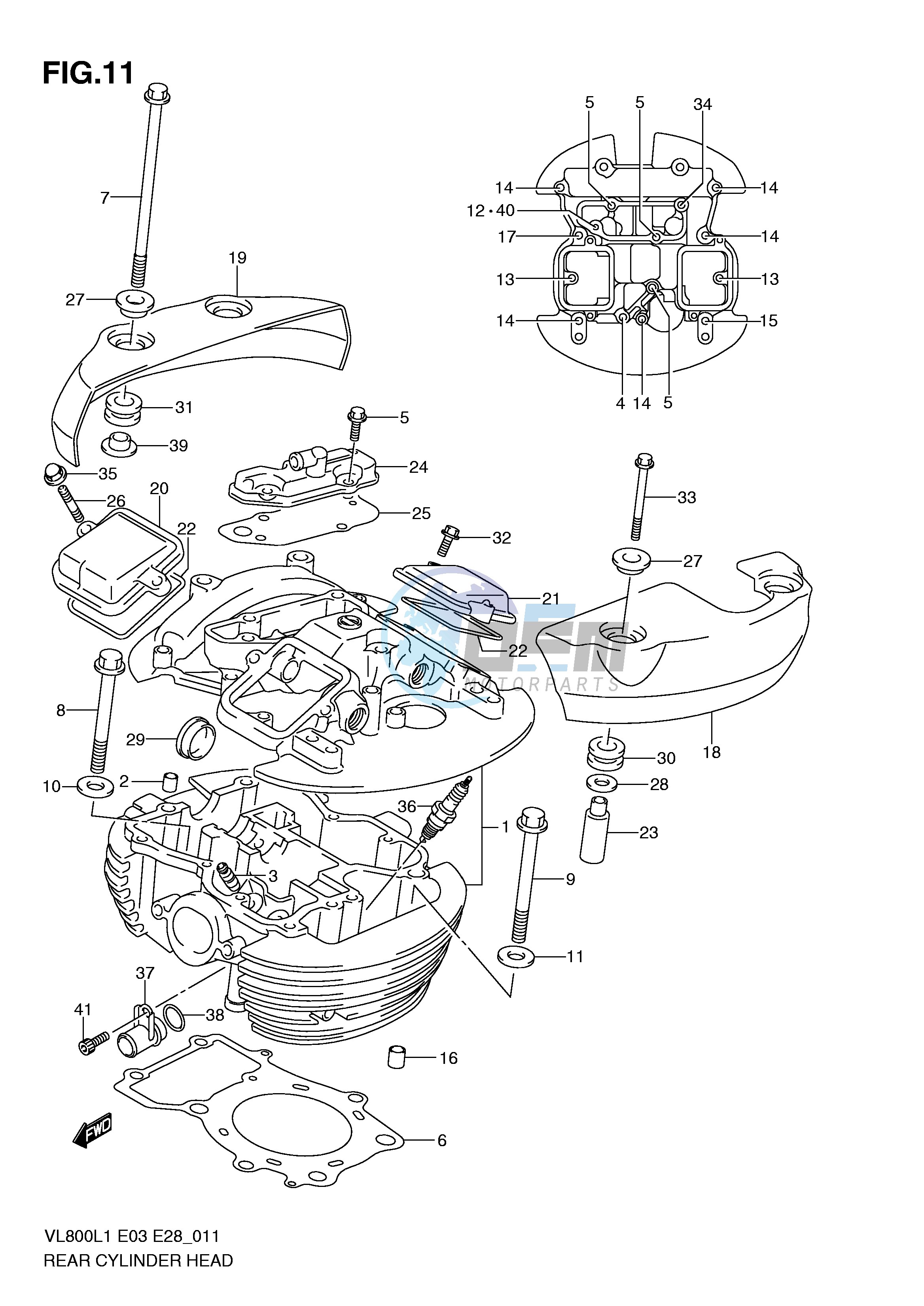 REAR CYLINDER HEAD (VL800L1 E3)