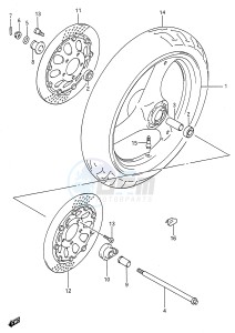 GSX600F (E28) Katana drawing FRONT WHEEL (MODEL K L M N P R S T)