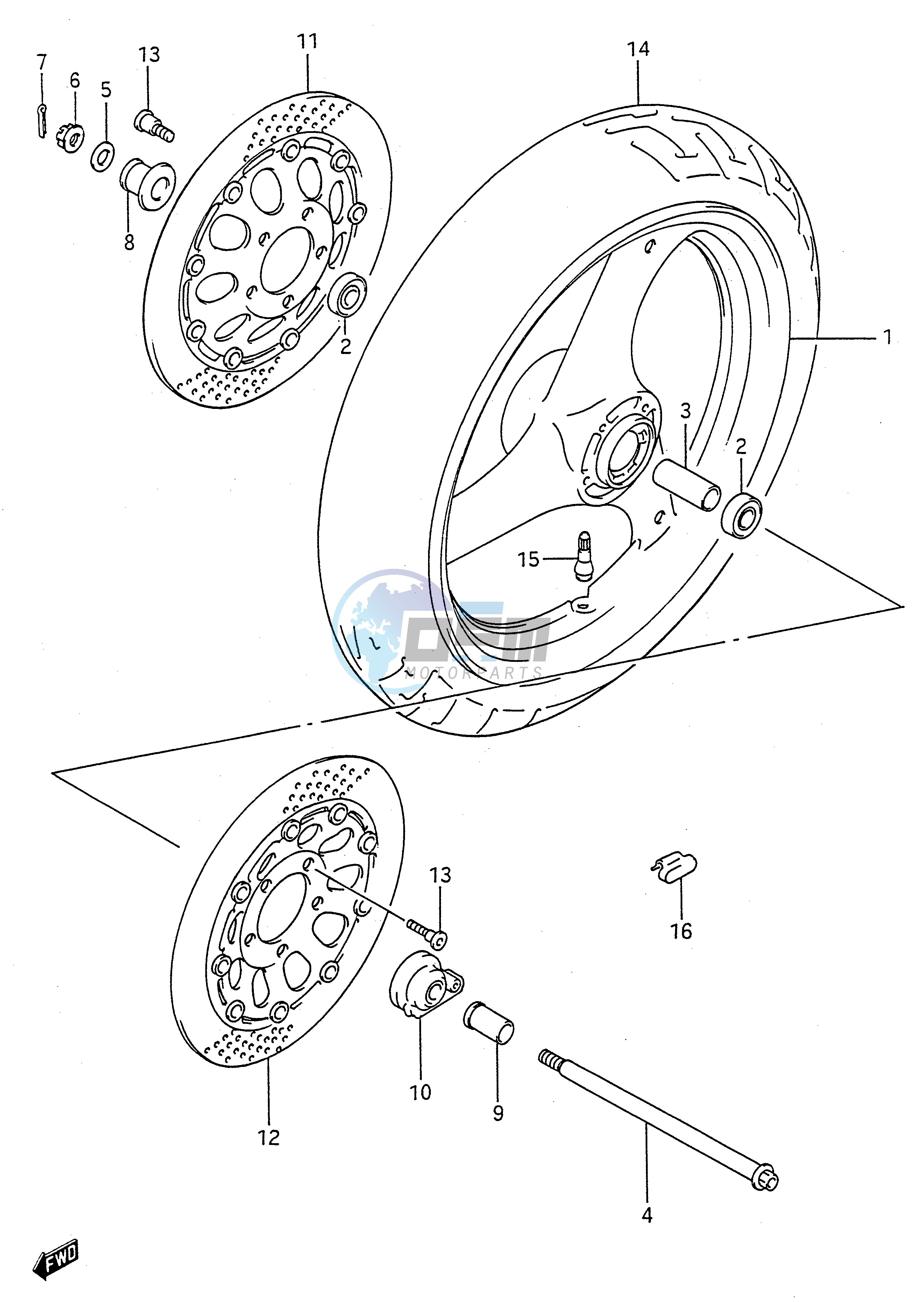 FRONT WHEEL (MODEL K L M N P R S T)