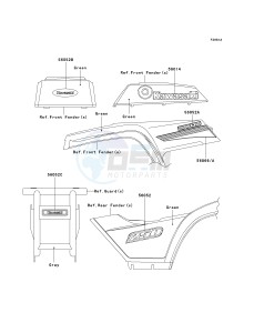 KLF 250 A [BAYOU 250] (A6F-A9F) A6F drawing DECALS-- GREEN- --- A6F- -