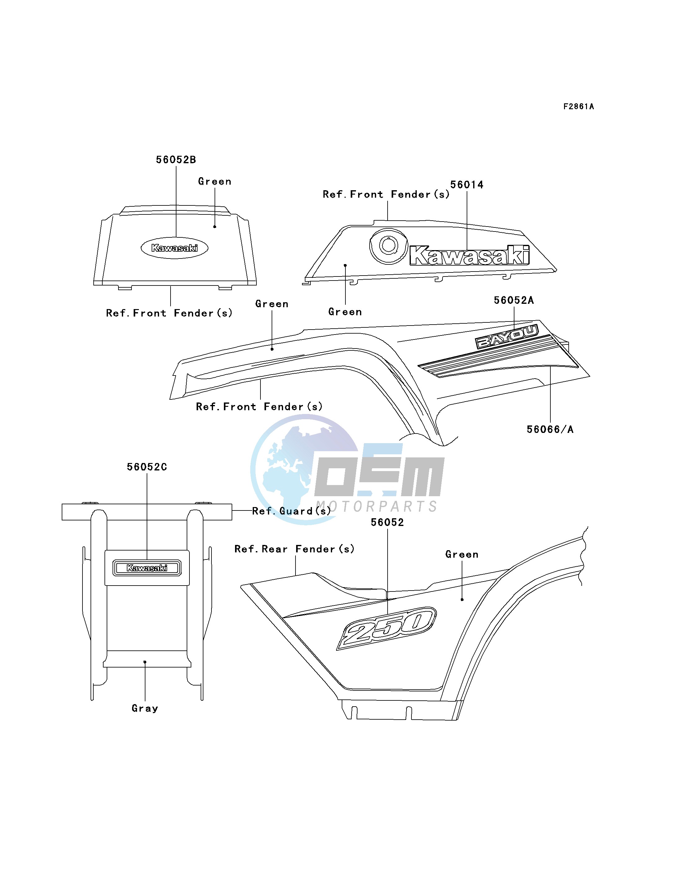 DECALS-- GREEN- --- A6F- -