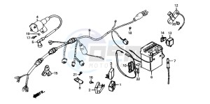 CG125 drawing WIRE HARNESS/ IGNITION COIL/BATTERY