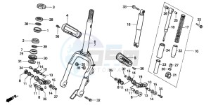 CH125 SPACY 125 drawing FRONT FORK (CH125J/L/M/N/P/R)