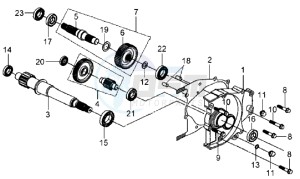 MIO 100 drawing CRANKCASE - DRIVE SHAFT