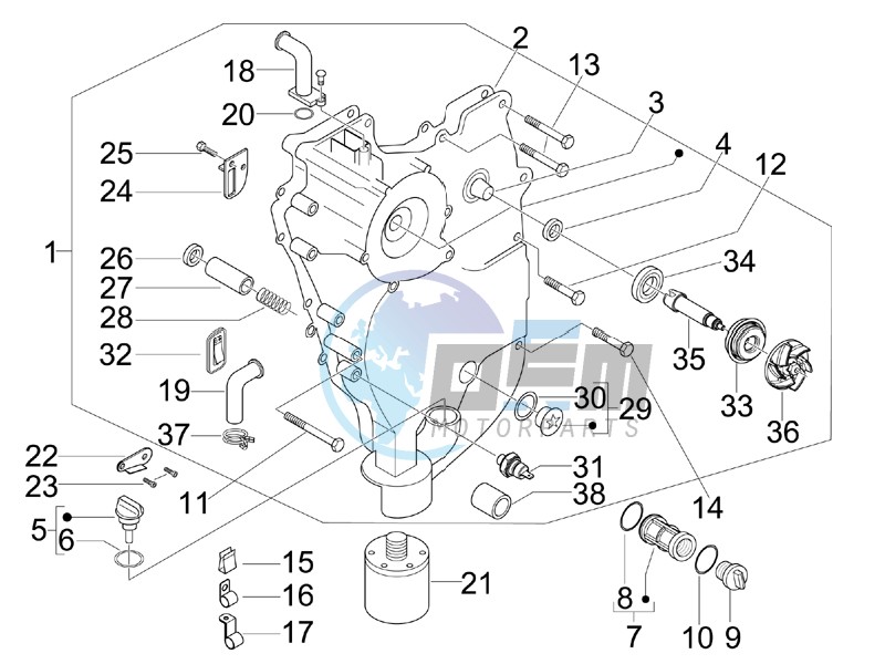 Flywheel magneto cover - Oil filter