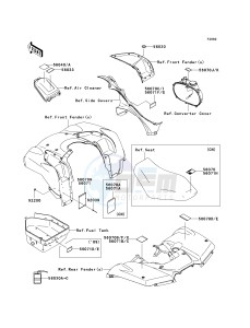 KVF 650 F [BRUTE FORCE 650 4X4I] (F6F-F9F ) F8F drawing LABELS