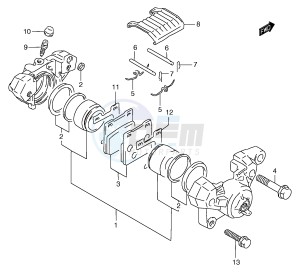 GSF1200 (E2) Bandit drawing REAR CALIPER (GSF1200SAV SAW SAX SAY)