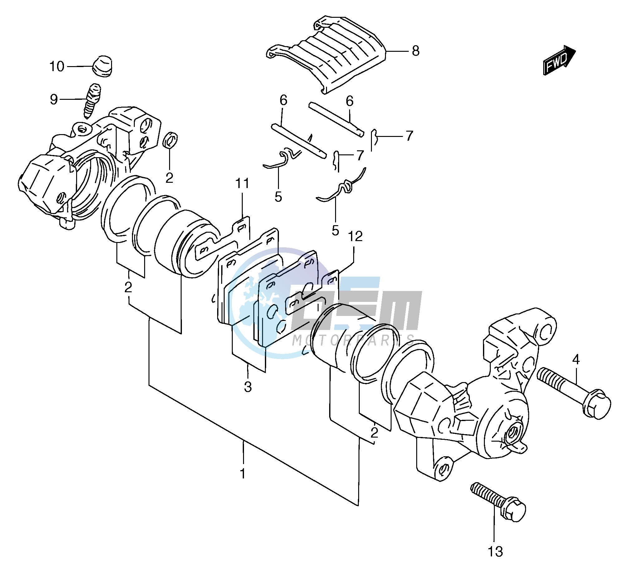 REAR CALIPER (GSF1200SAV SAW SAX SAY)