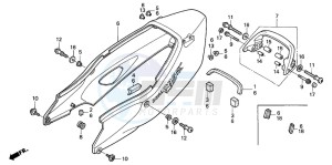 CBR1100XX SUPER BLACKBIRD drawing REAR COWL