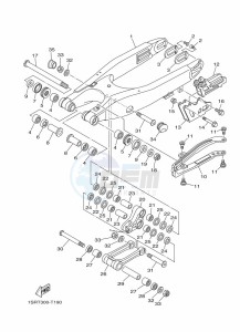 YZ125 (B4XE) drawing REAR ARM