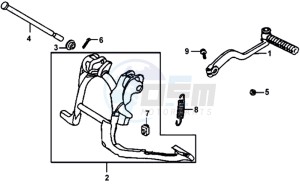 JET EURO 50 drawing CENTRAL STAND / KICKSTARTER PEDAL