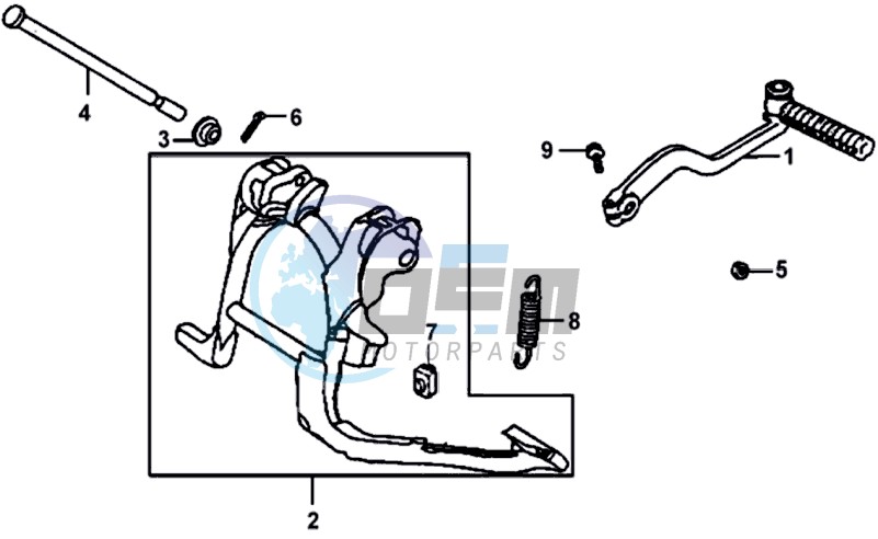 CENTRAL STAND / KICKSTARTER PEDAL