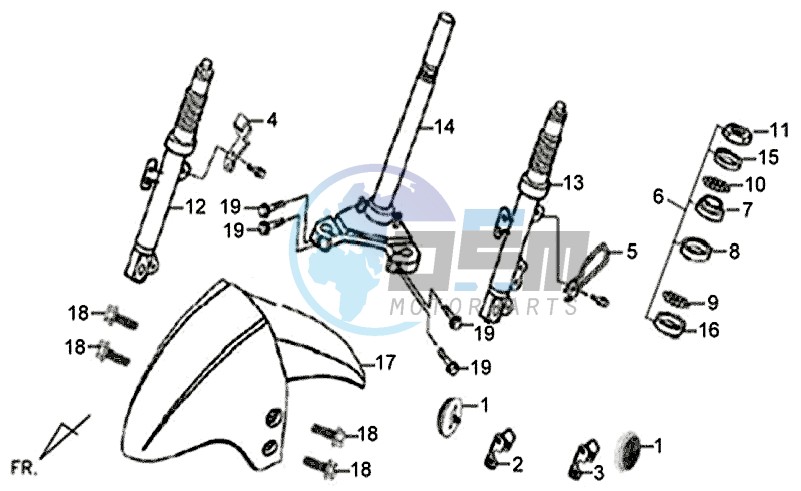 FRONT FORK / FRONT FENDER / STEERING STEM