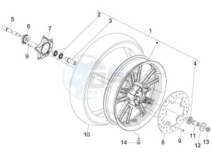 Beverly 250 e3 drawing Front wheel