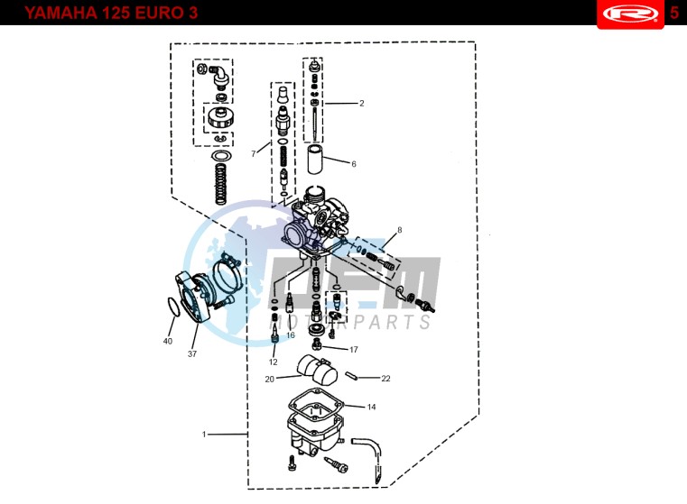 CARBURETTOR  Yamaha 125 4t Euro 3