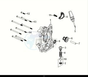 FIDDLE IV 50 (XG05W1-EU) (E5) (M1-M3) drawing R. CRANK CASE COVER