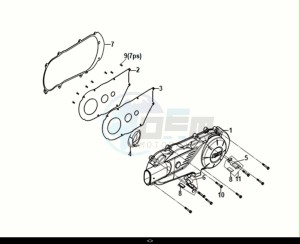 JET 14 125 AC (XC12W2-EU) (E5) (M1) drawing L. CRANK CASE COVER