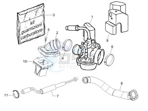 LX 50 2T D drawing Carburettor  assembly - Union pipe